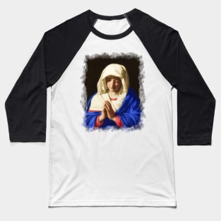 Our Lady of Sassoferrato Virgin Mary in Prayer Baseball T-Shirt